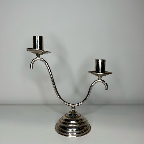 Antique Vintage Silver Two candles holder - Picture 3 of 8